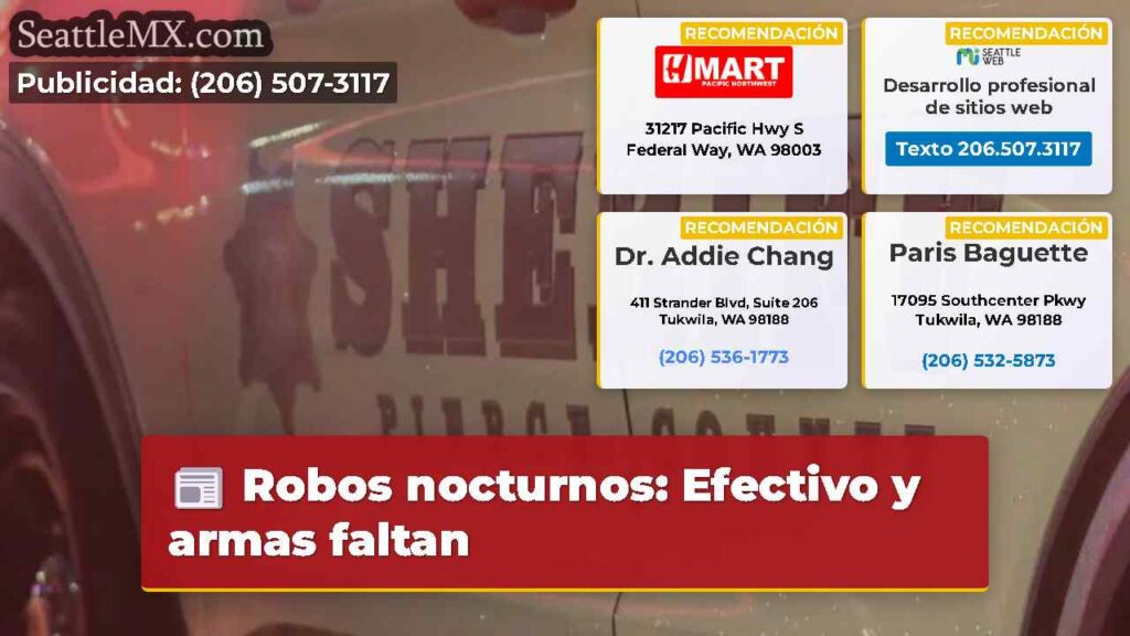 Robos nocturnos: Efectivo y armas faltan