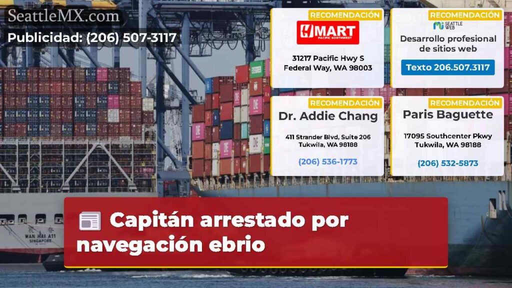 Capitán arrestado por navegación ebrio