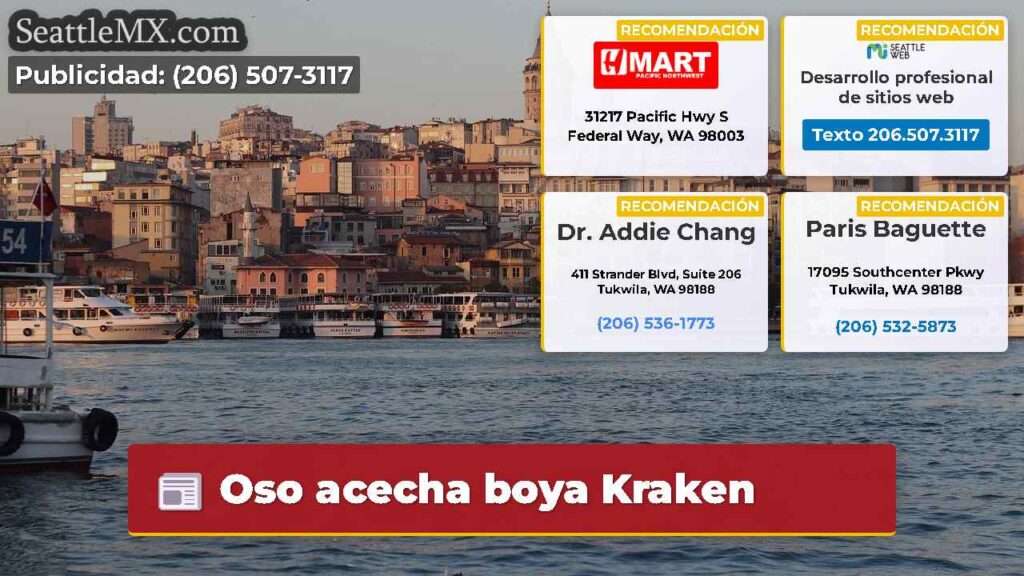 Oso acecha boya Kraken