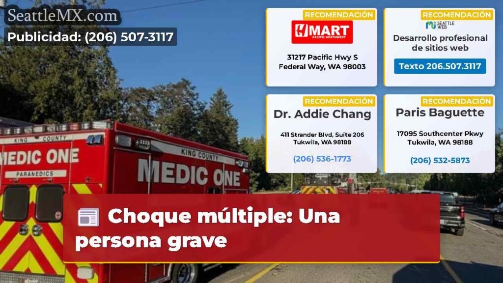 Choque múltiple: Una persona grave