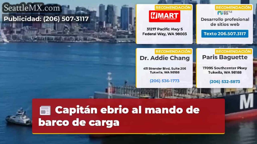 Capitán ebrio al mando de barco de carga