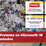 Protesta en Microsoft 18 arrestados