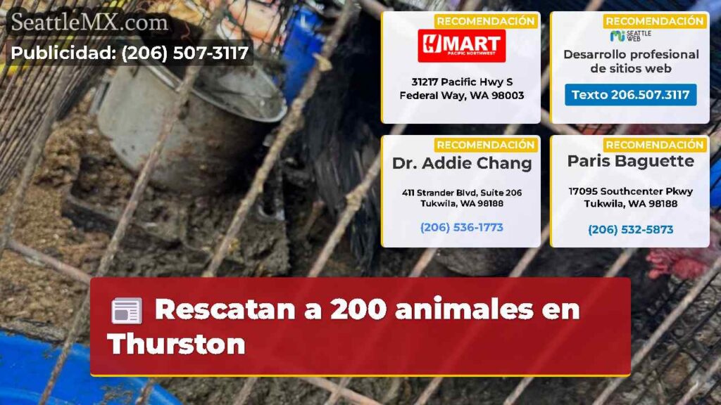 Rescatan a 200 animales en Thurston