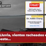 Lluvia vientos racheados en el oeste…