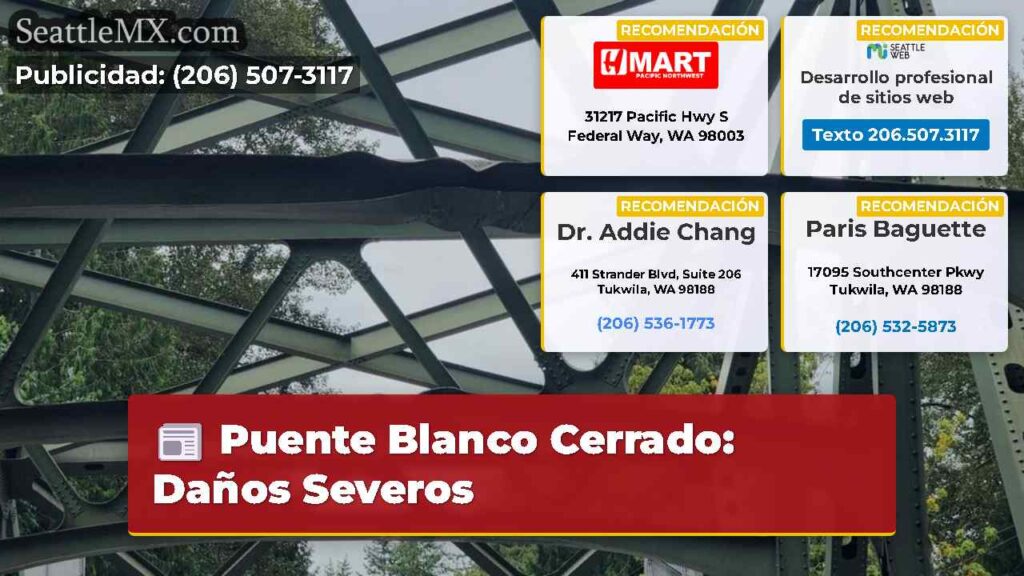 Puente Blanco Cerrado: Daños Severos