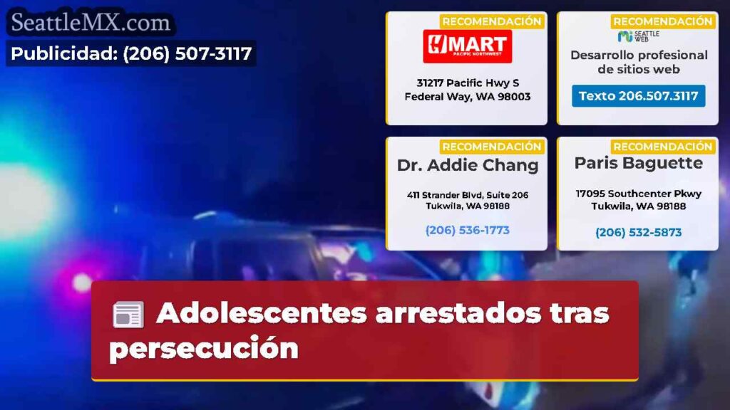 Adolescentes arrestados tras persecución