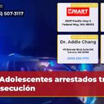 Adolescentes arrestados tras persecución