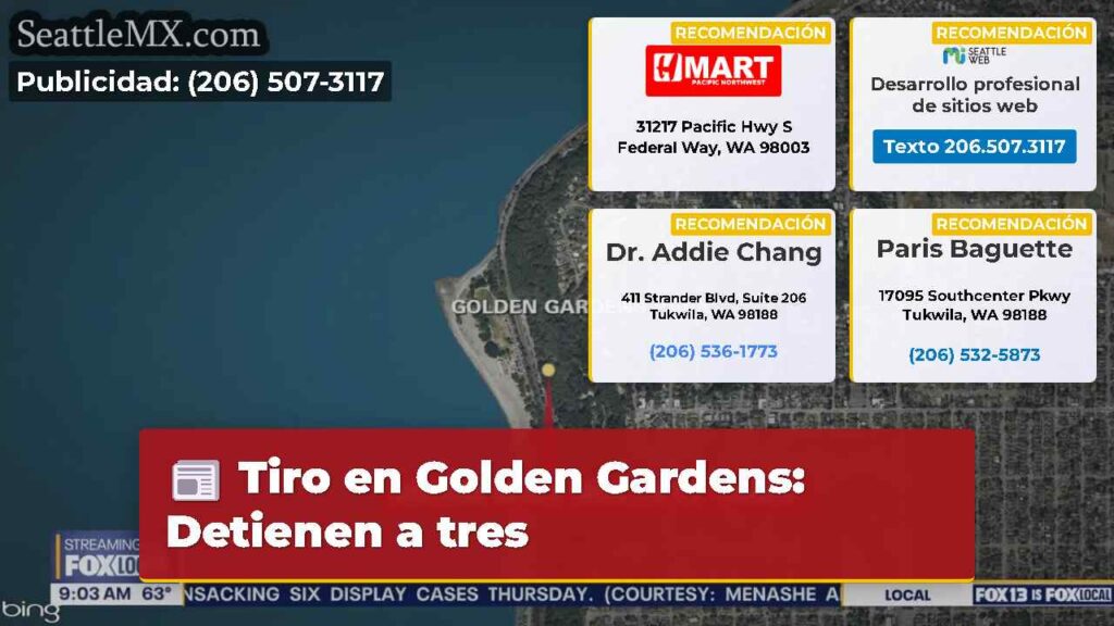 Tiro en Golden Gardens: Detienen a tres