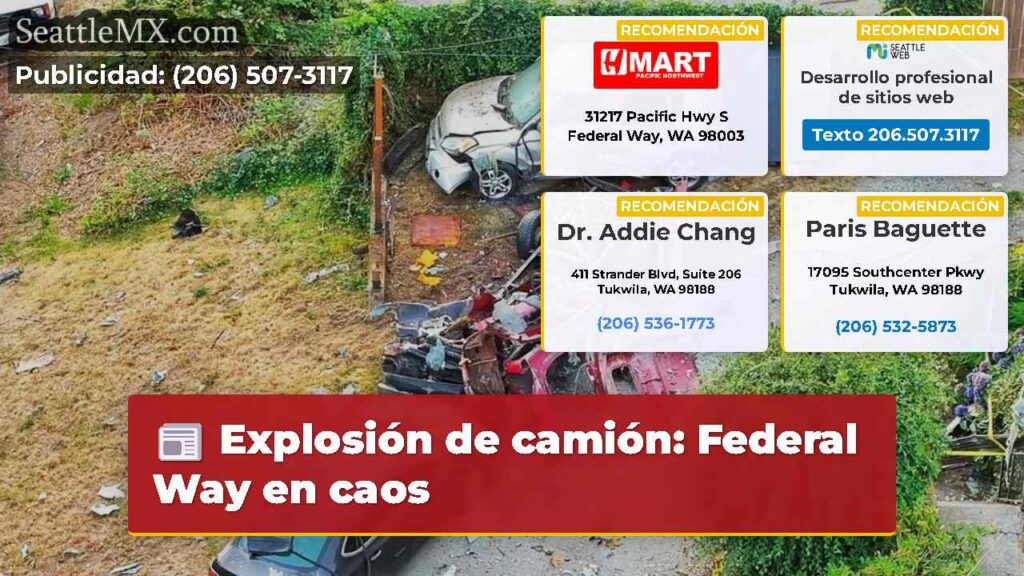 Explosión de camión: Federal Way en caos