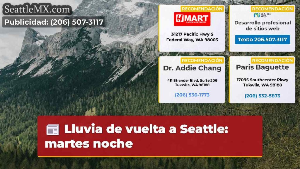 Lluvia de vuelta a Seattle: martes noche
