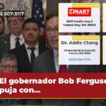 El gobernador Bob Ferguson empuja con…