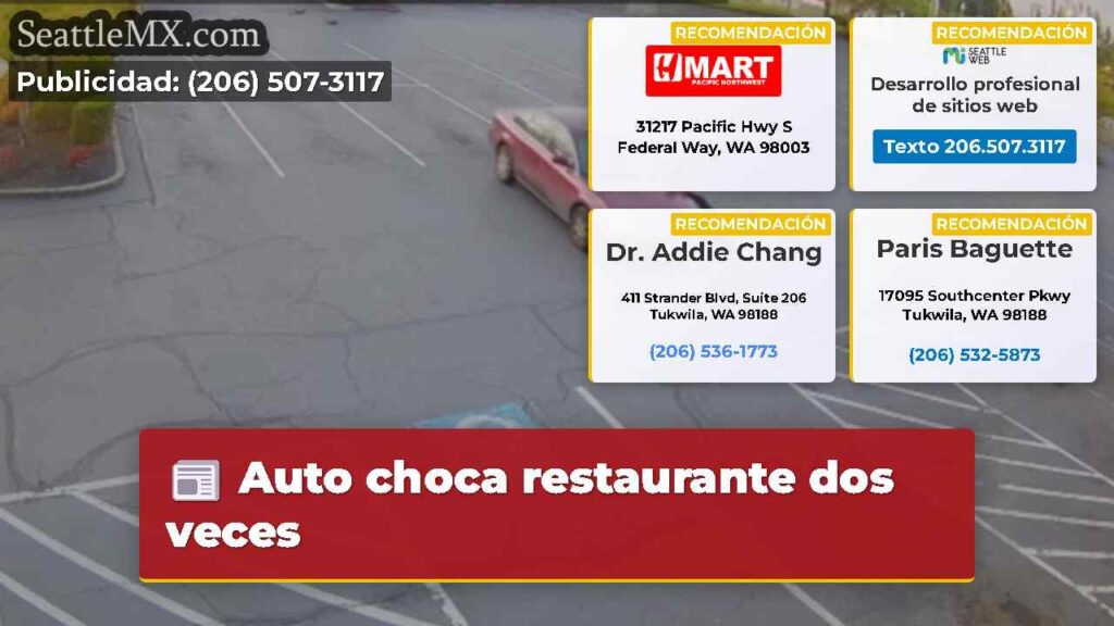 Auto choca restaurante dos veces