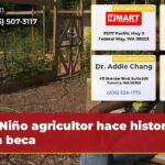 Niño agricultor hace historia con beca