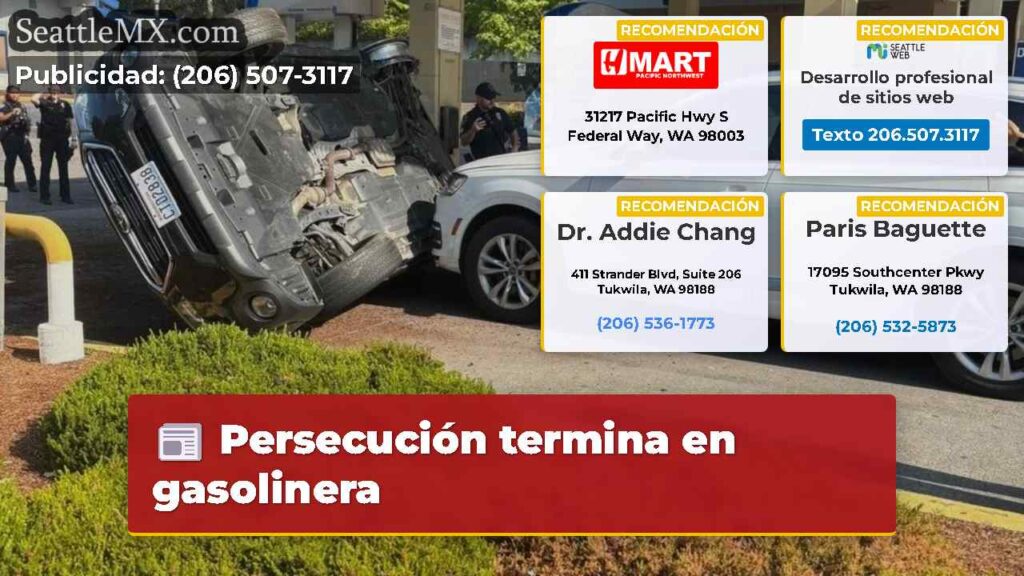 Persecución termina en gasolinera