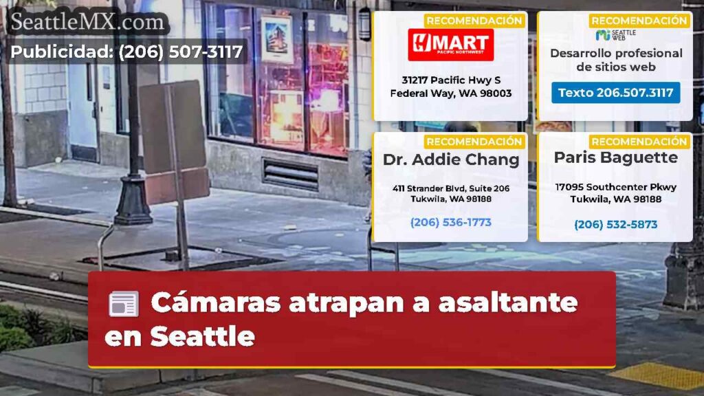 Cámaras atrapan a asaltante en Seattle