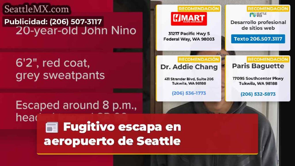 Fugitivo escapa en aeropuerto de Seattle