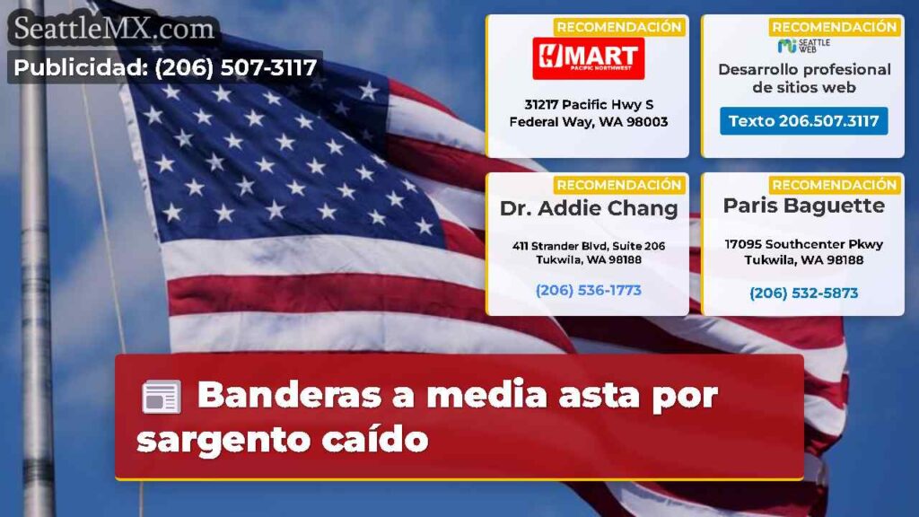 Banderas a media asta por sargento caído
