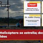 Helicóptero se estrella dos heridos