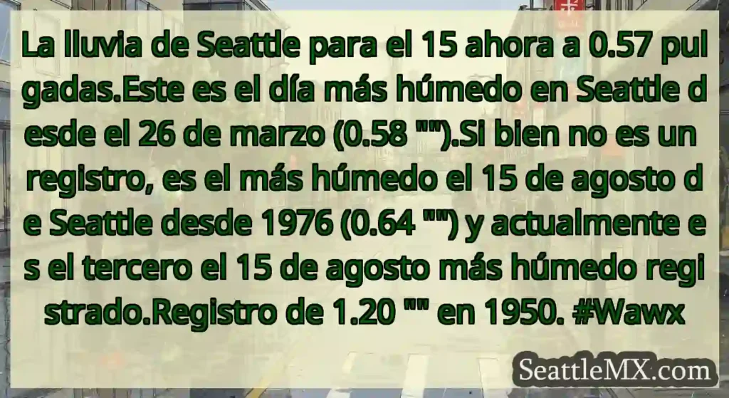 La lluvia de Seattle para el 15 ahora a 0.57