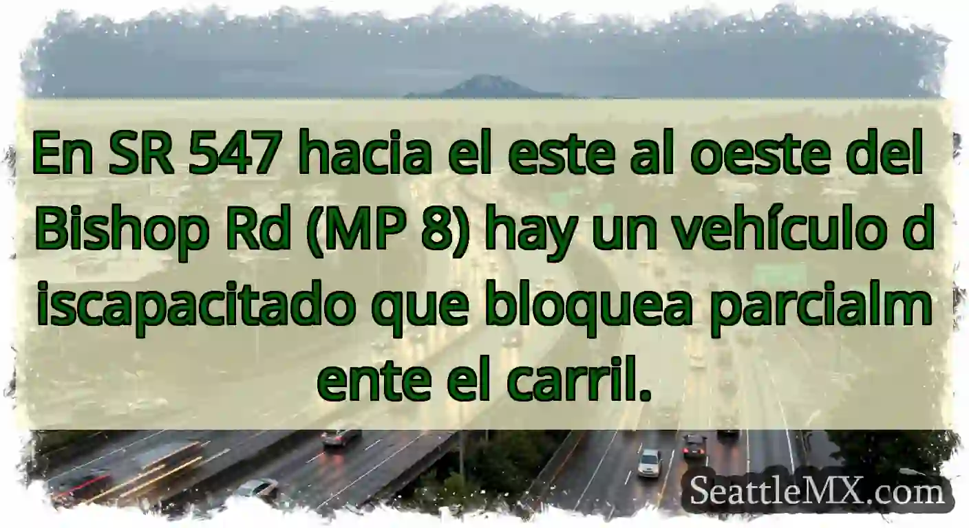 En SR 547 hacia el este al oeste del Bishop Rd