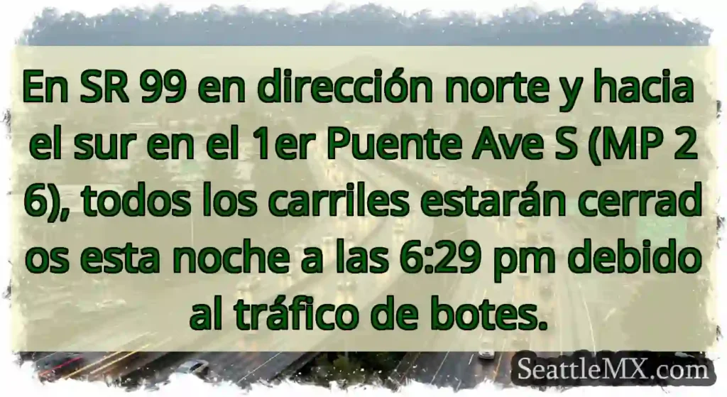 En SR 99 en dirección norte y hacia el sur en el