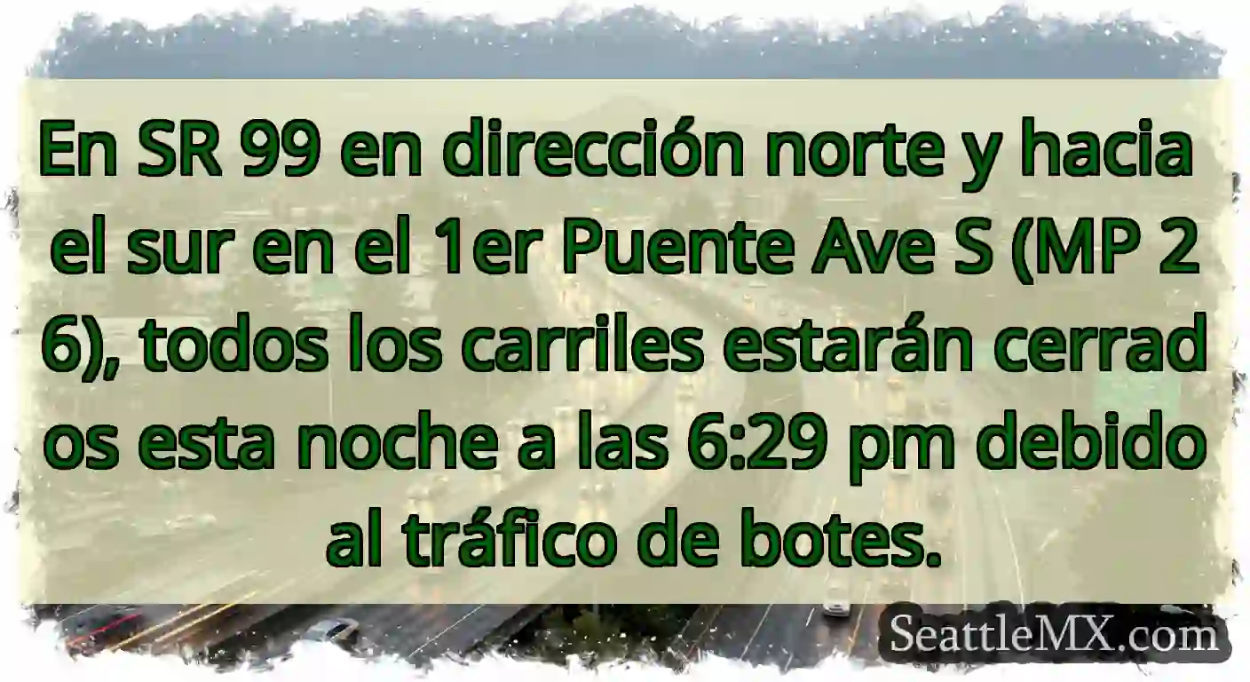 En SR 99 en dirección norte y hacia el sur en el