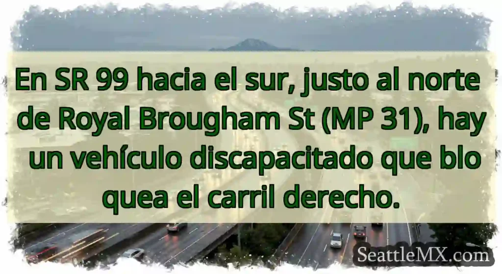 En SR 99 hacia el sur, justo al norte de Royal