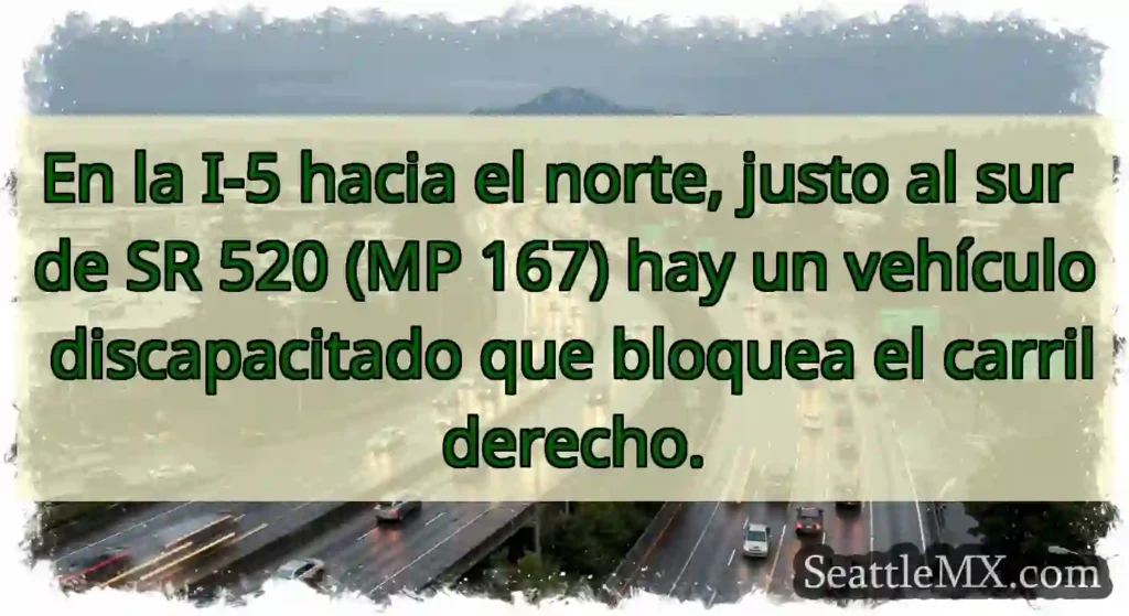 En la I-5 hacia el norte, justo al sur de SR 520