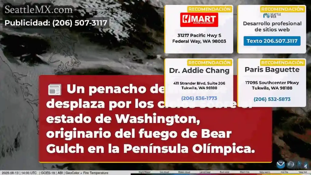 Un penacho de humo se desplaza por los cielos