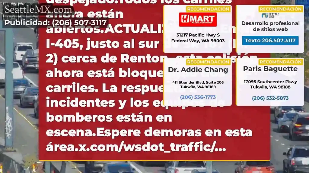 Limpiado: esta colisión en NB I-405 justo al sur