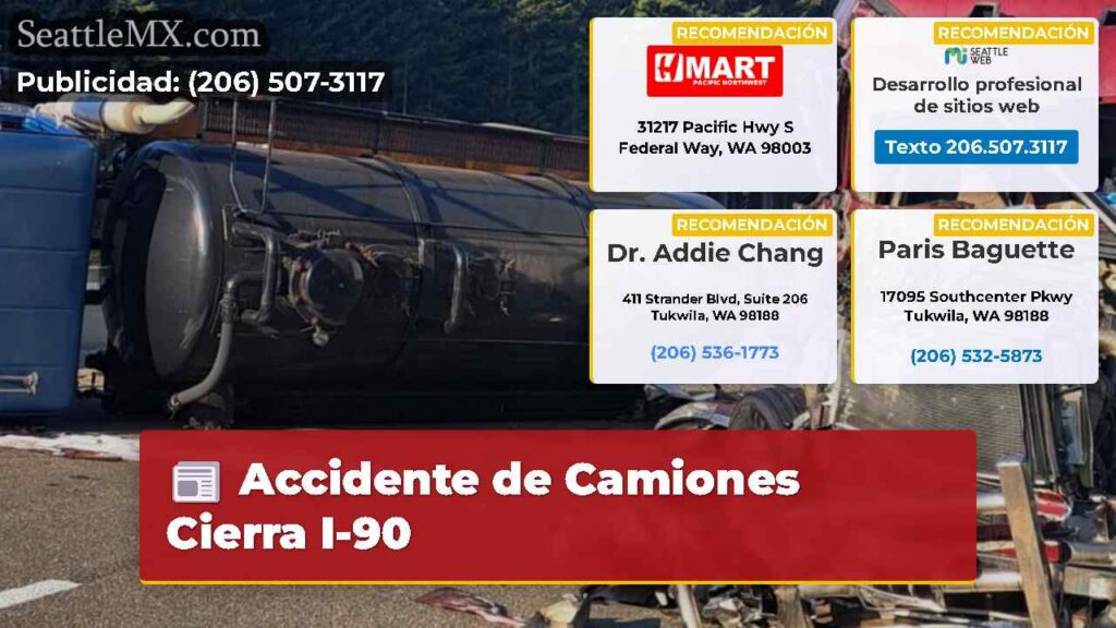Noticias De Seattle 4 Accidente de Camiones Cierra I-90