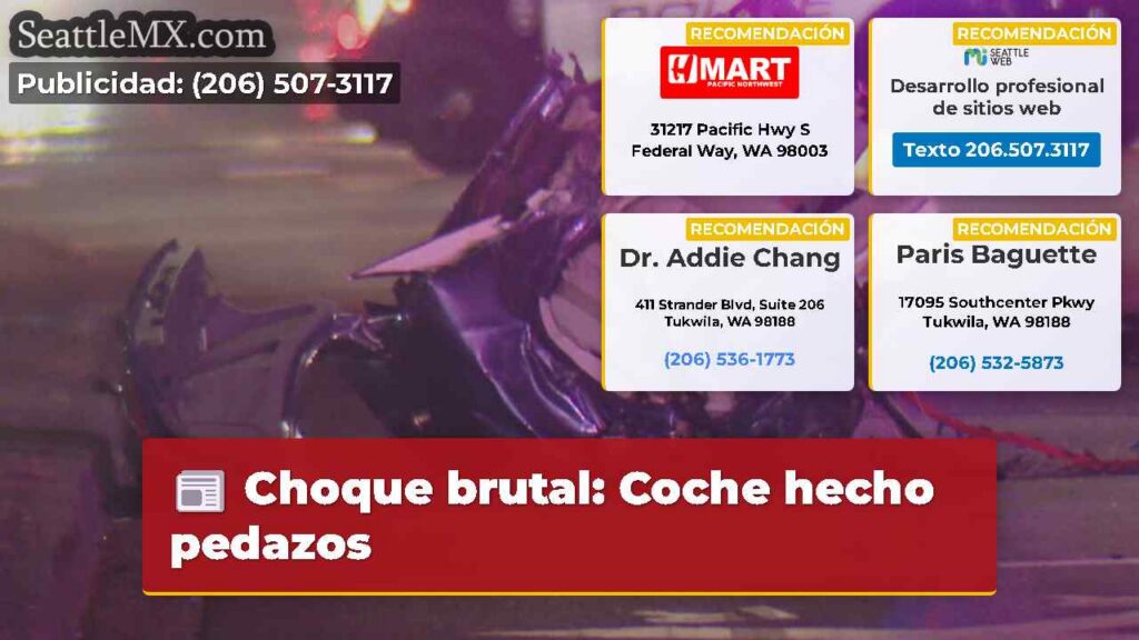 Choque brutal: Coche hecho pedazos
