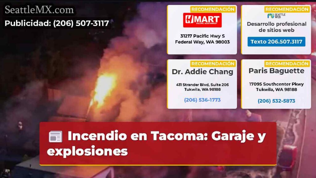 Incendio en Tacoma: Garaje y explosiones