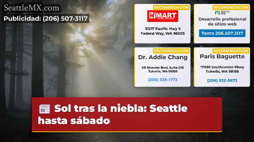Sol tras la niebla: Seattle hasta sábado