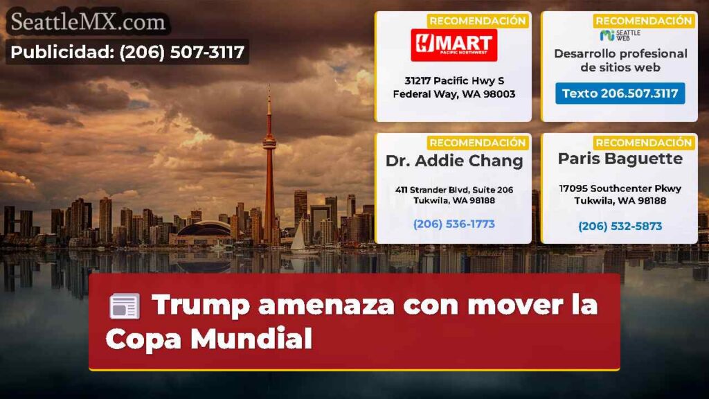 Trump amenaza con mover la Copa Mundial