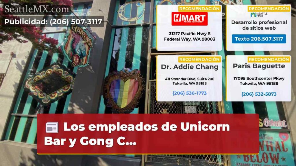 Los empleados de Unicorn Bar y Gong C...