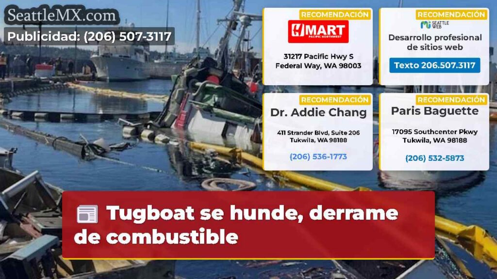 Noticias De Seattle 4 Tugboat se hunde, derrame de combustible