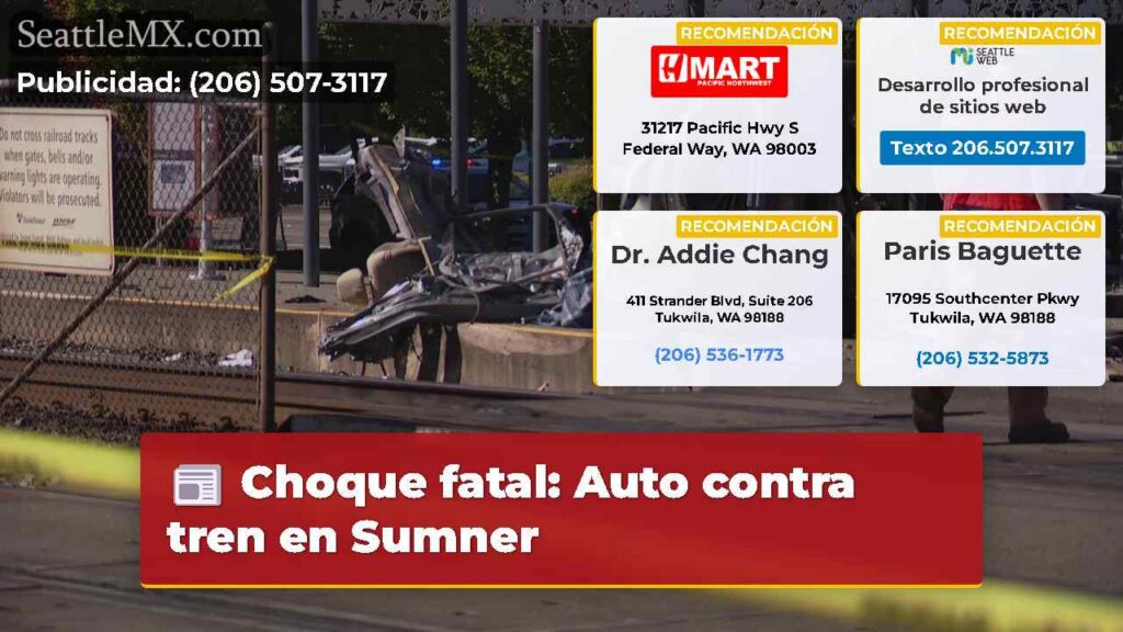 Choque fatal: Auto contra tren en Sumner