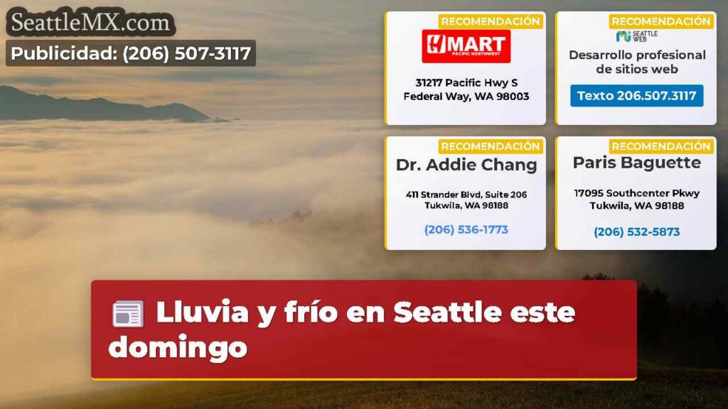 Lluvia y frío en Seattle este domingo