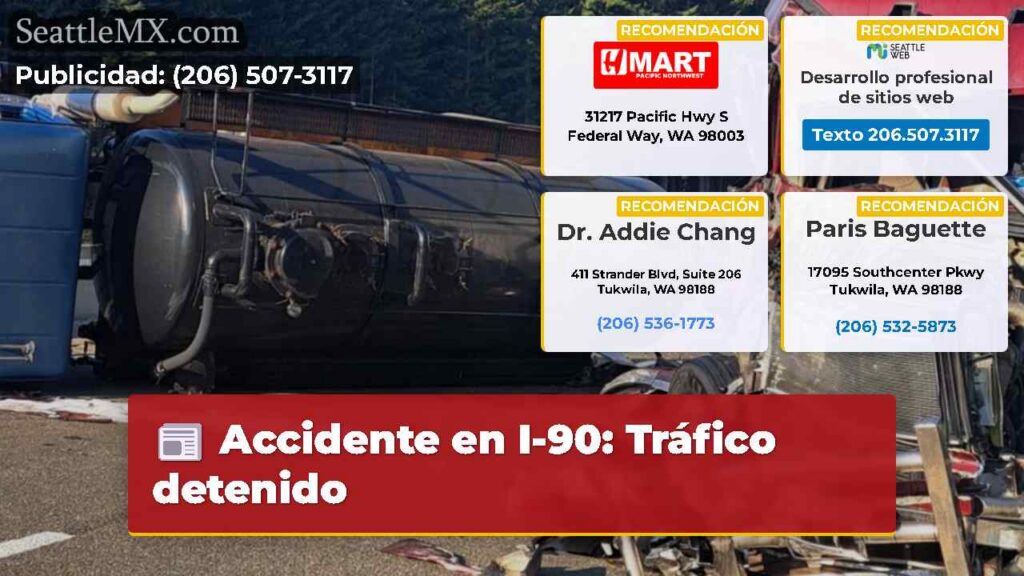 Noticias De Seattle 6 Accidente en I-90: Tráfico detenido