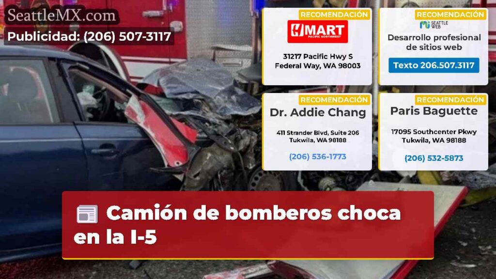 Noticias De Seattle 2 Camión de bomberos choca en la I-5