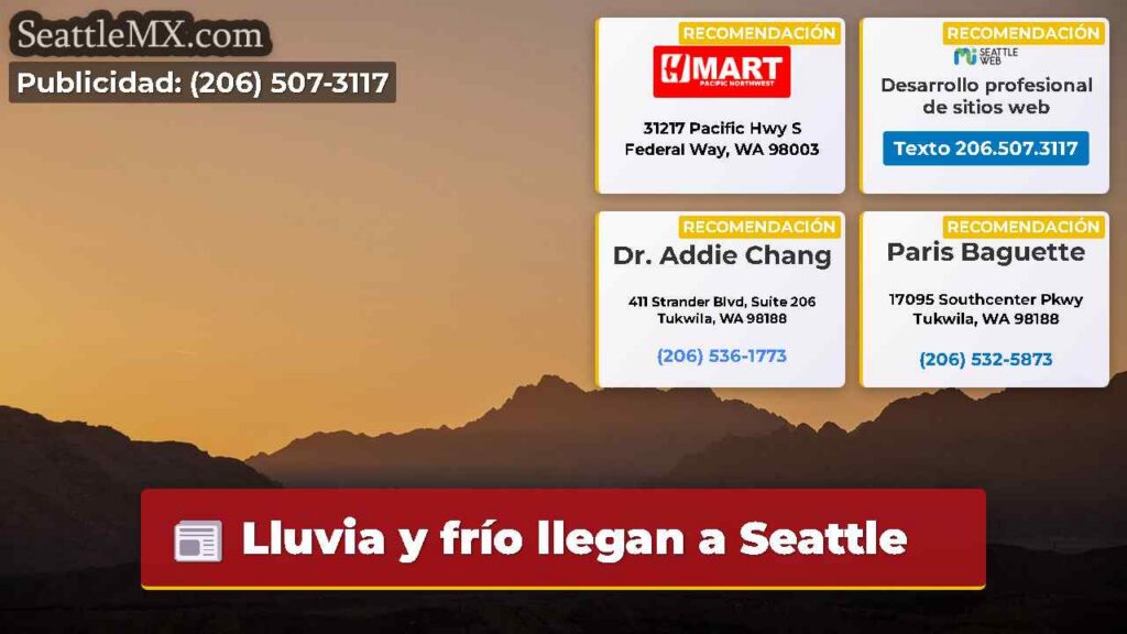 Lluvia y frío llegan a Seattle