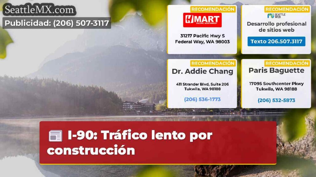 I-90: Tráfico lento por construcción