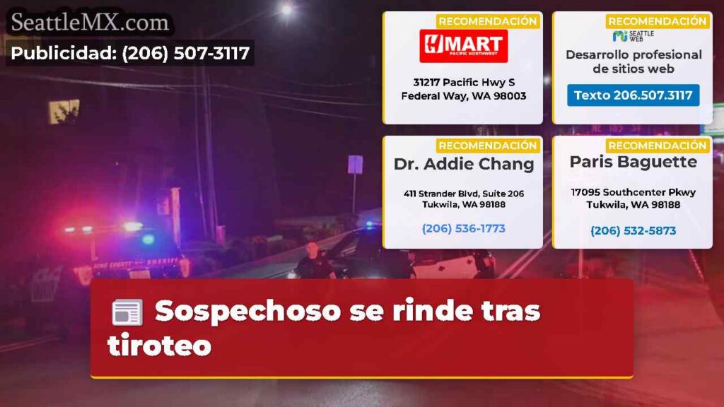 Sospechoso se rinde tras tiroteo