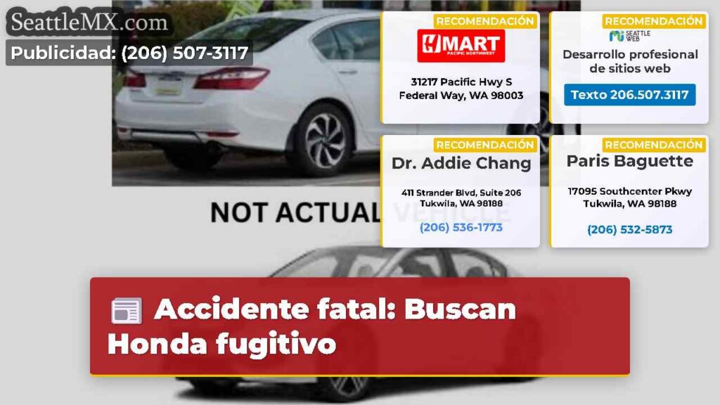 Accidente fatal: Buscan Honda fugitivo