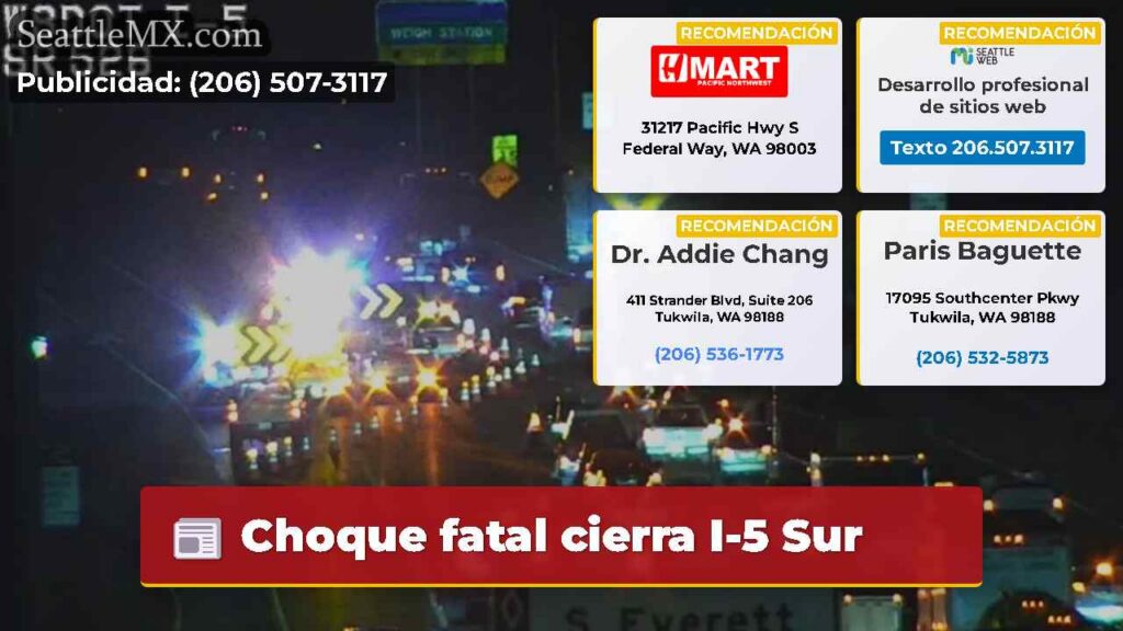 Choque fatal cierra I-5 Sur