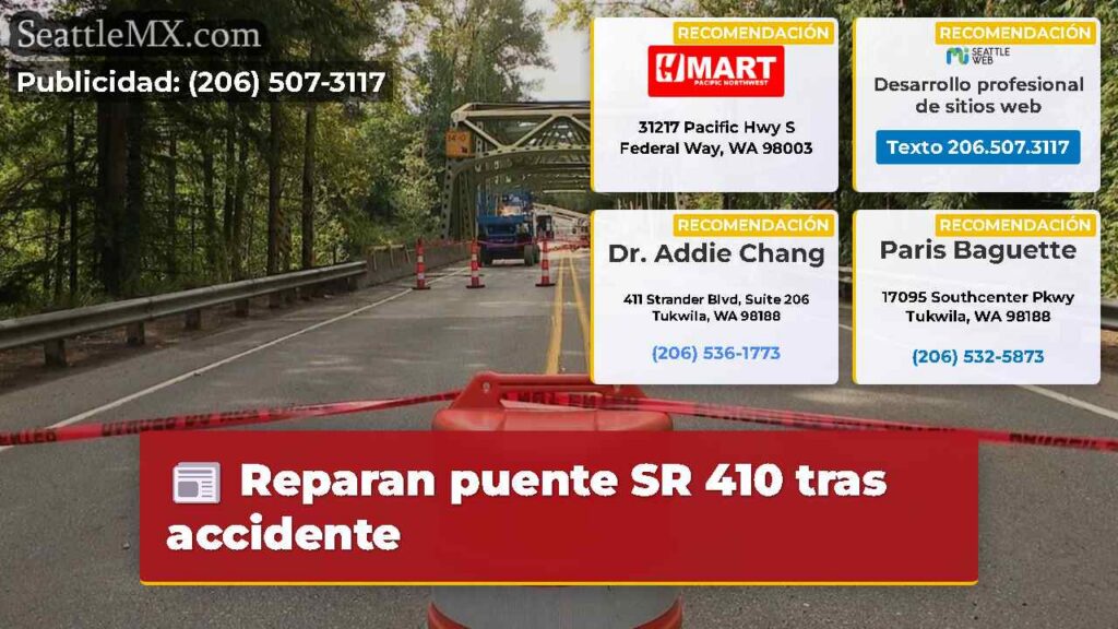 Reparan puente SR 410 tras accidente