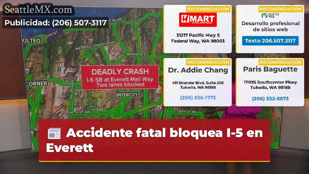 Accidente fatal bloquea I-5 en Everett
