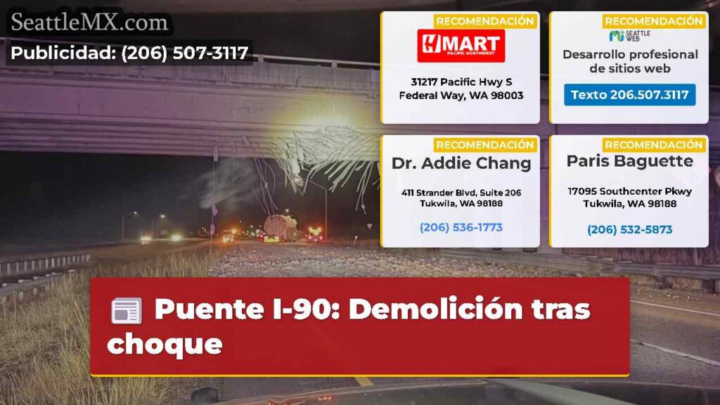 Puente I-90: Demolición tras choque