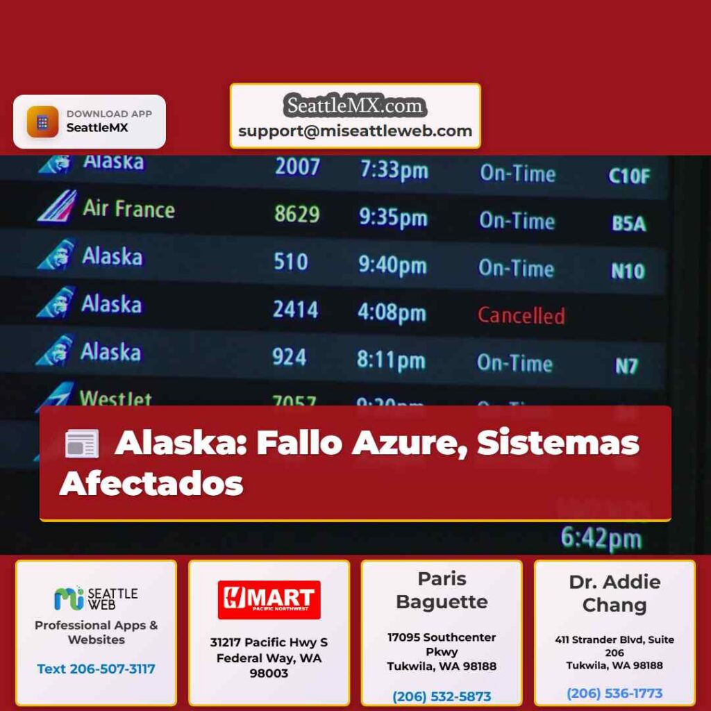 Alaska: Fallo Azure, Sistemas Afectados